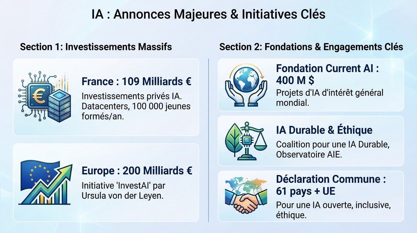 Presentation of major investments and key initiatives at the AI Summit in Paris