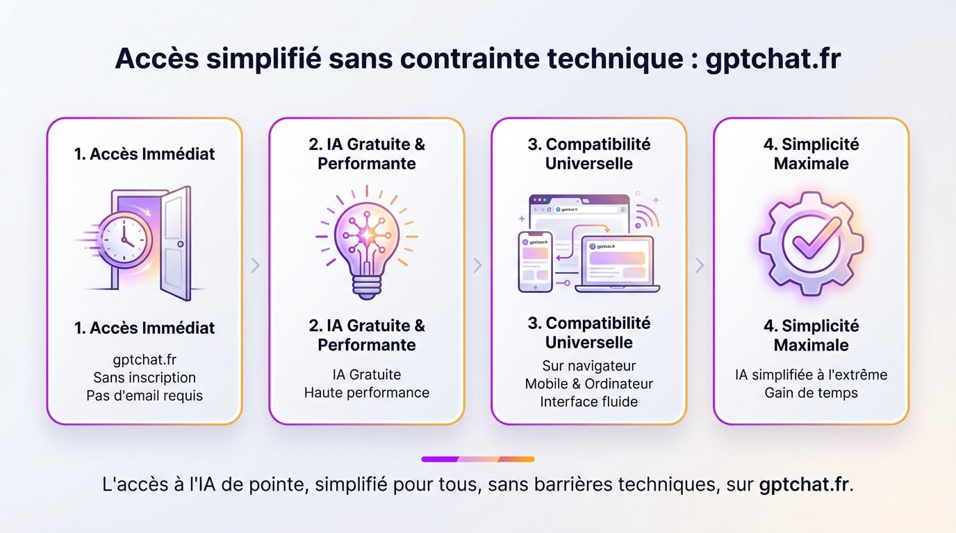 Interface épurée de gptchat.fr permettant un accès direct à l'intelligence artificielle