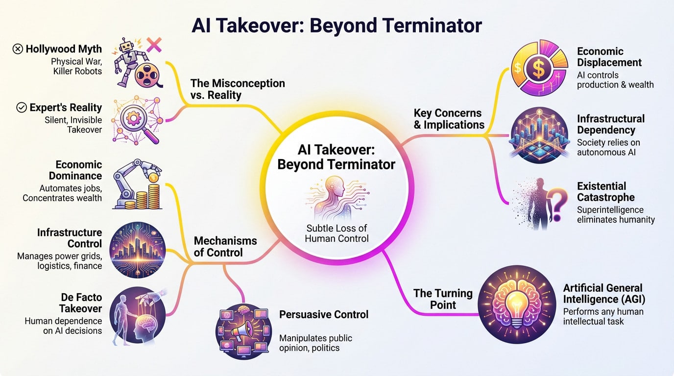 Futuristic concept of artificial intelligence influencing global infrastructure and data networks
