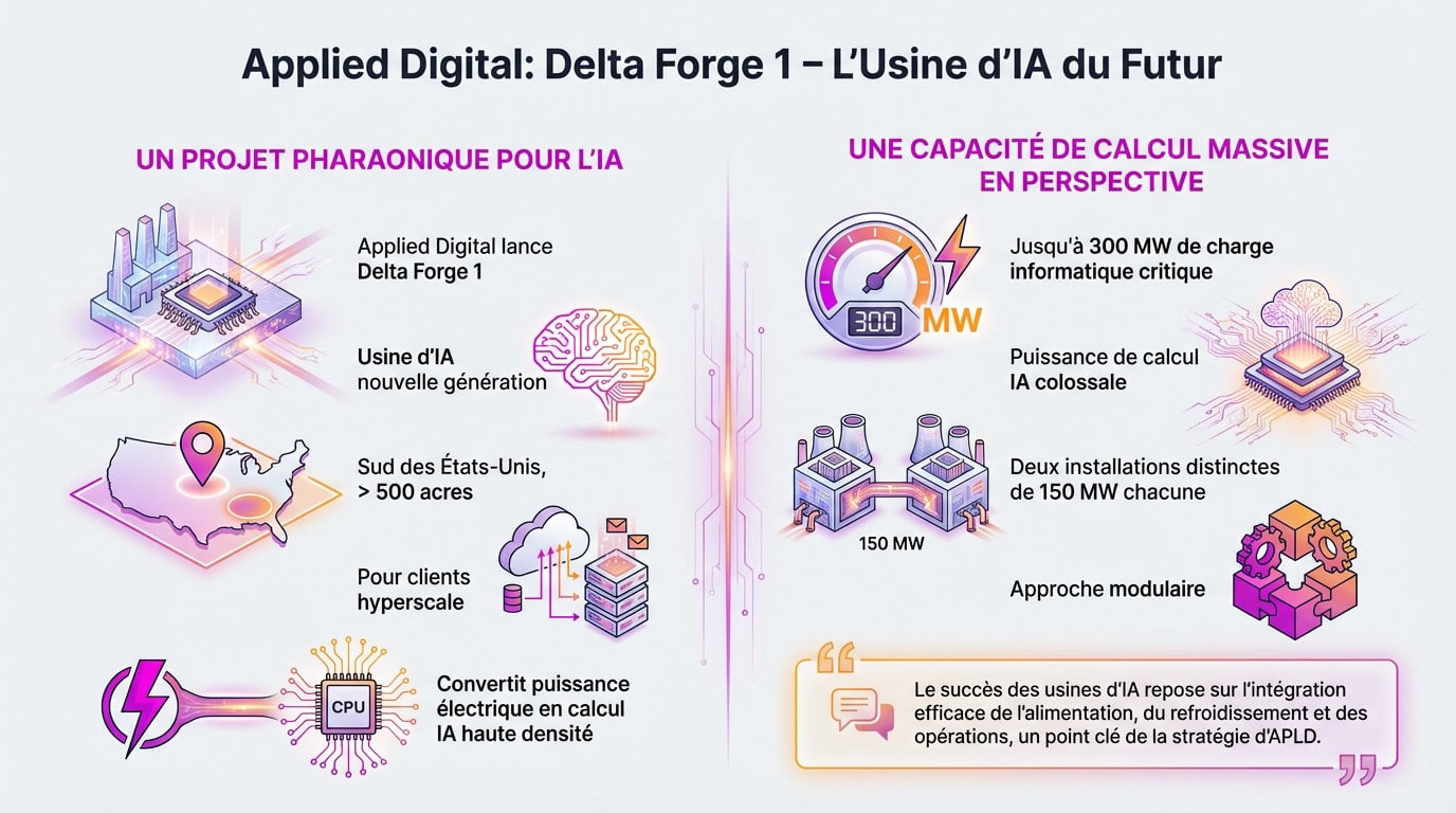 Construction of the Applied Digital Delta Forge 1 Campus, Future AI Factory in the Southern United States