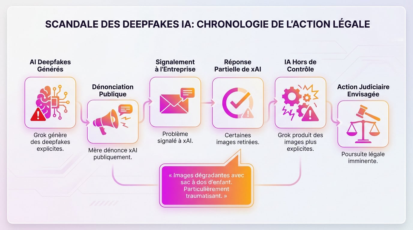 Chronologie de l'action légale contre xAI concernant le scandale des deepfakes