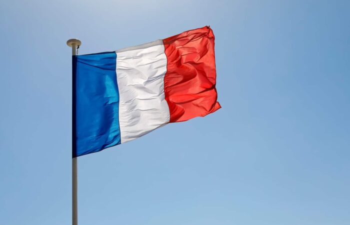 French flag in the wind