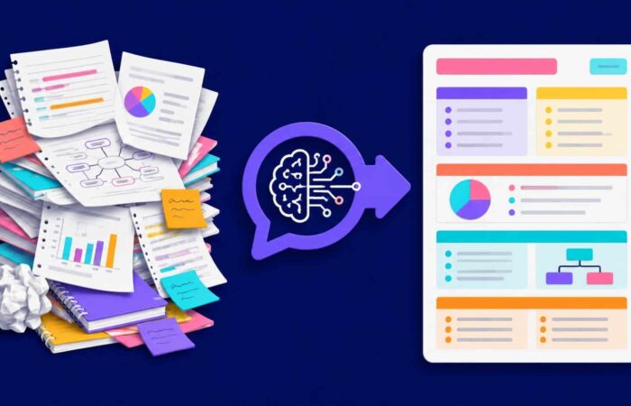 A ChatGPT prompt turning a stack of course notes into a structured study sheet