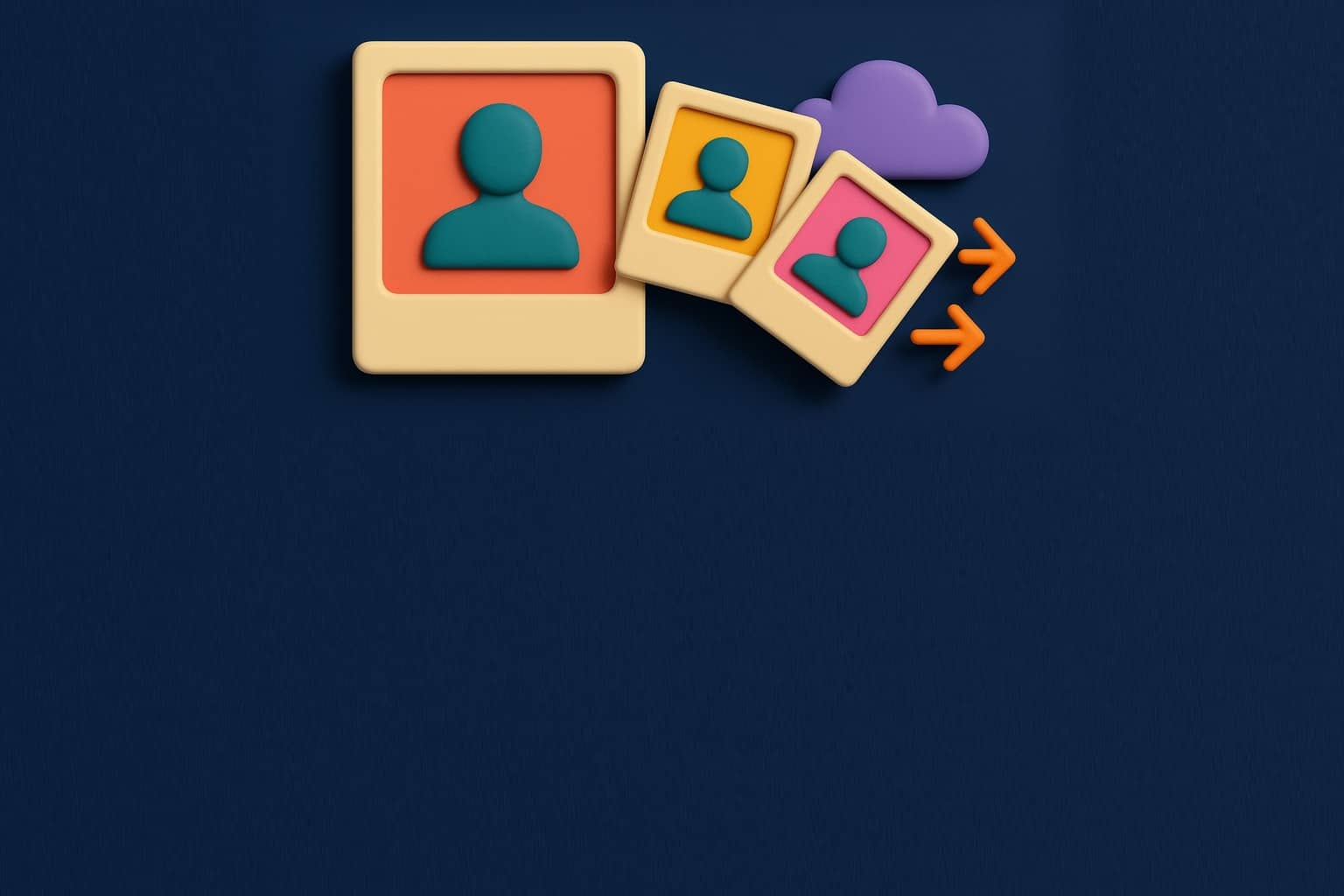 Une photo importee et ses copies qui partent vers un serveur, illustration
