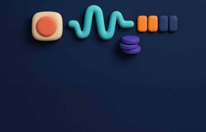 A sound wave, a gauge and tokens illustrating AI voice generator quotas
